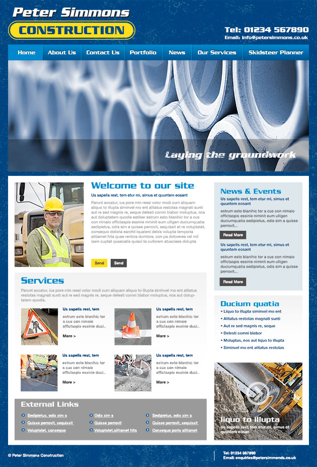 Website design for South Wales Construction Company